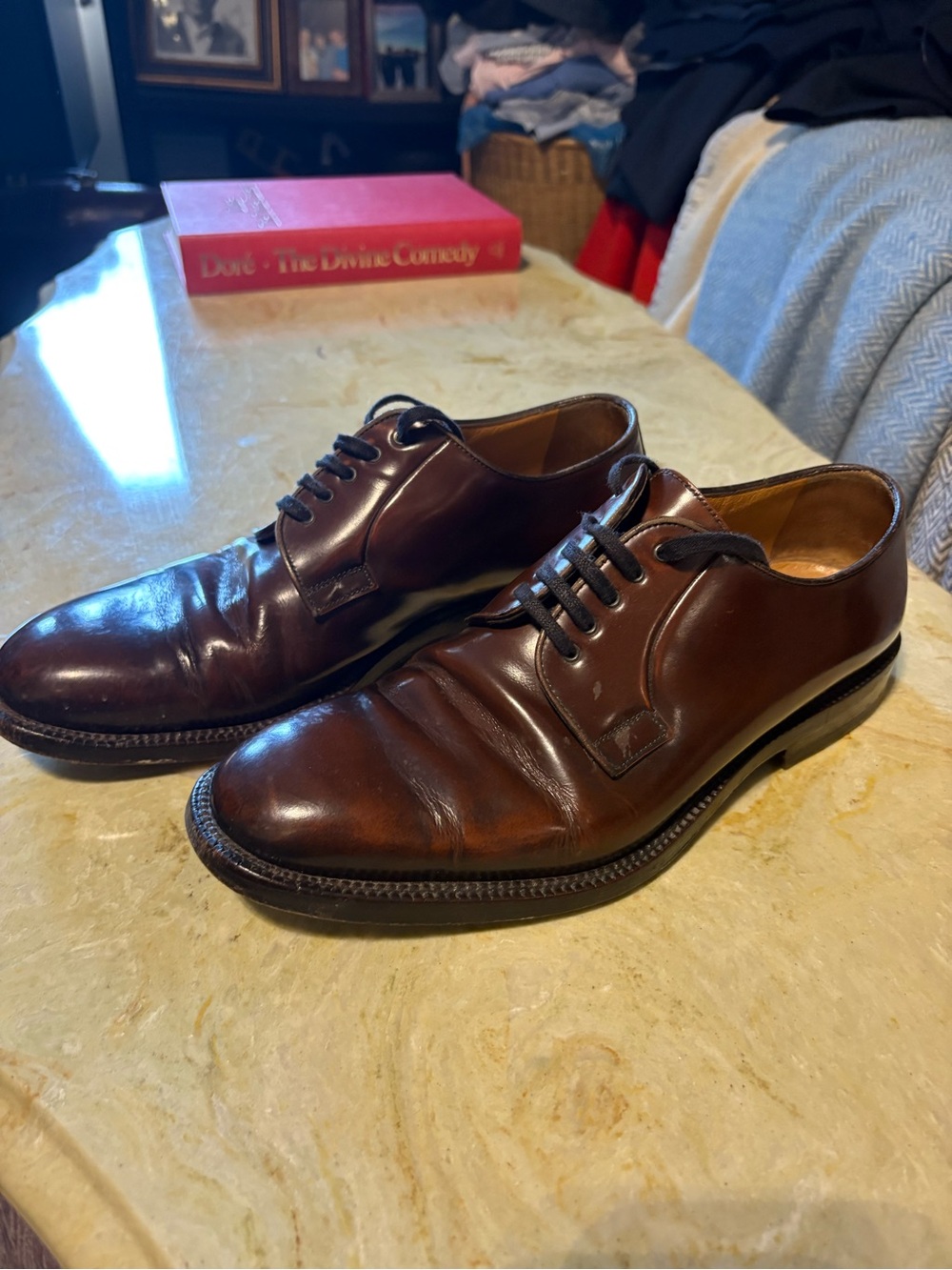 Men's Brown Leather Derby Shoes - Classic Lace-Up Oxford Style